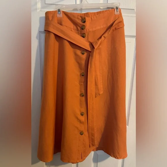 Orange Button-Down Women's Skirt XXL - Picture 1 of 8
